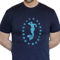 50% OFF AFTER CODE NEWFALL: Provincetown Navy Blue Lounging Merman Tee - Made In USA