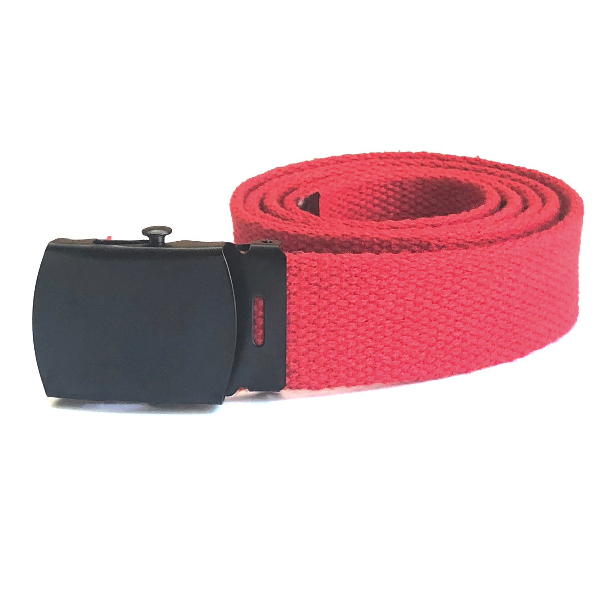 Cherry Red Web Military Belt - Made In USA