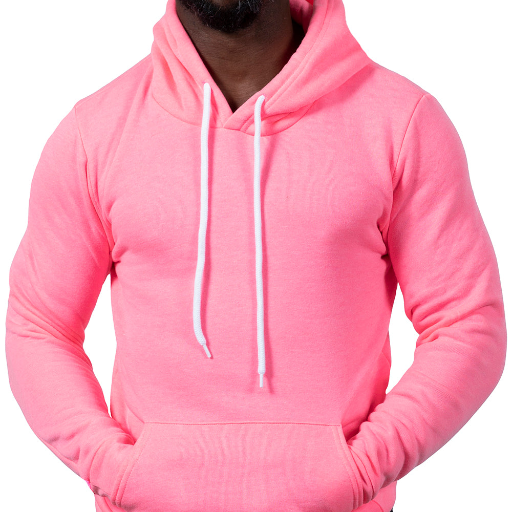 Bubblegum Pink Popover Hooded Fleece Sweatshirt - Made in USA
