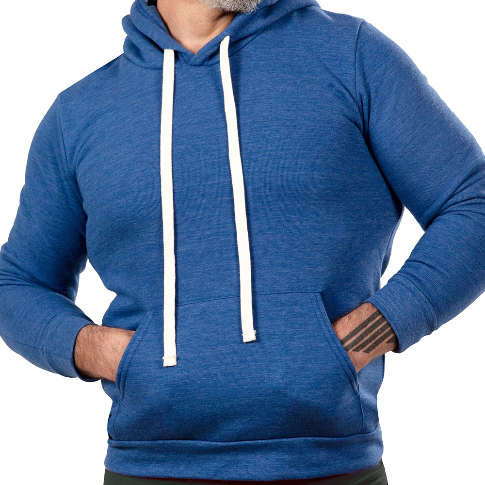 40% OFF AFTER CODE: CRAZY30 Royal Blue Popover Hooded Fleece Sweatshirt - Made in USA