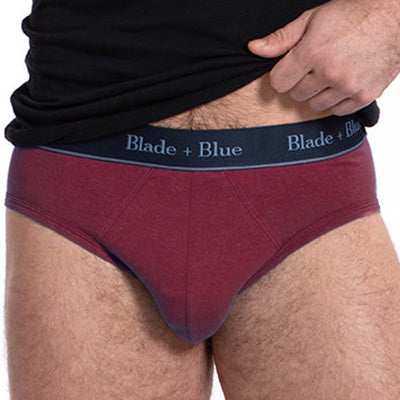 Burgundy Low Rise Brief Underwear - Made In USA