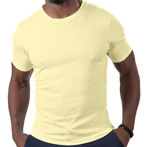 Soft Yellow Cotton Classic Short Sleeve Tee - Made In USA