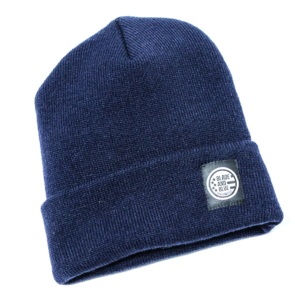 Dark Navy Blue Knitted Watch Cap - Made In USA