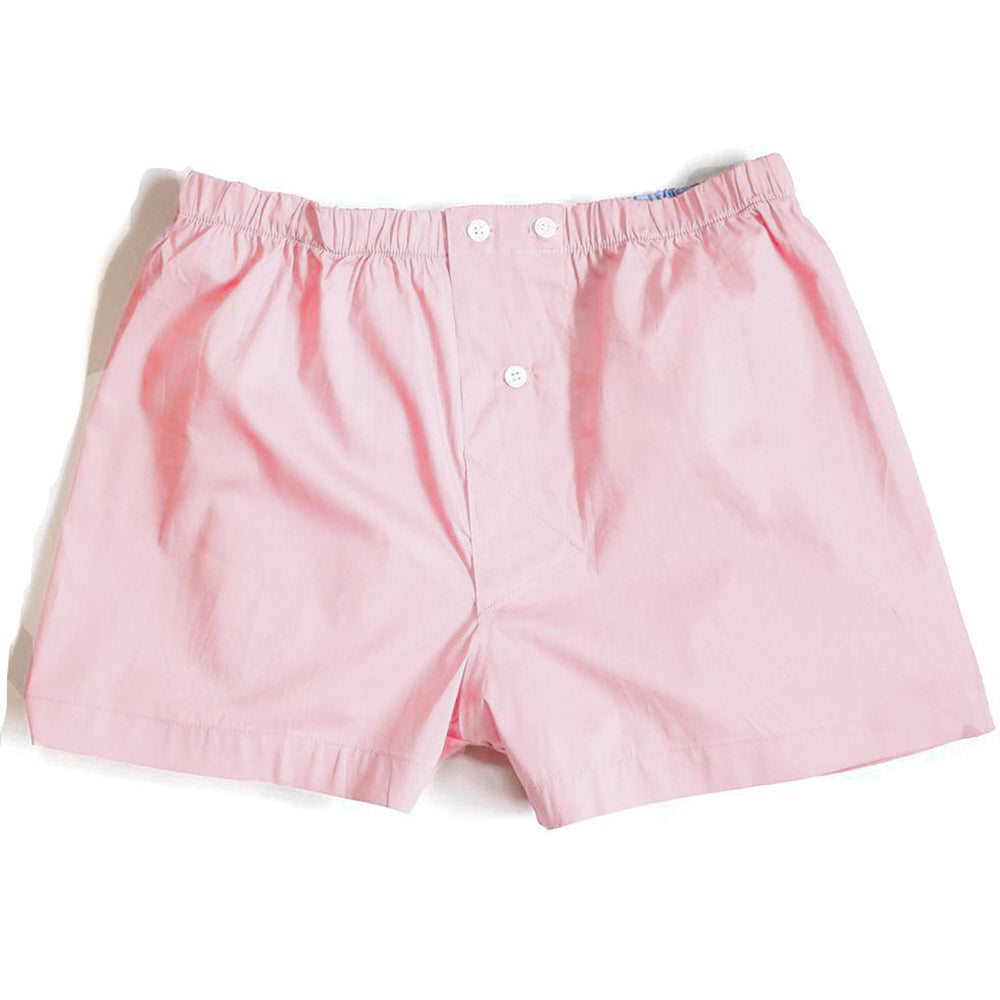 "KYLE" - Solid Pink Slim-Cut Boxer Short - Made In USA