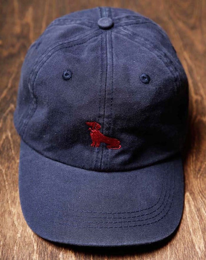 Navy Dachshund Logo Baseball Cap - Mookie