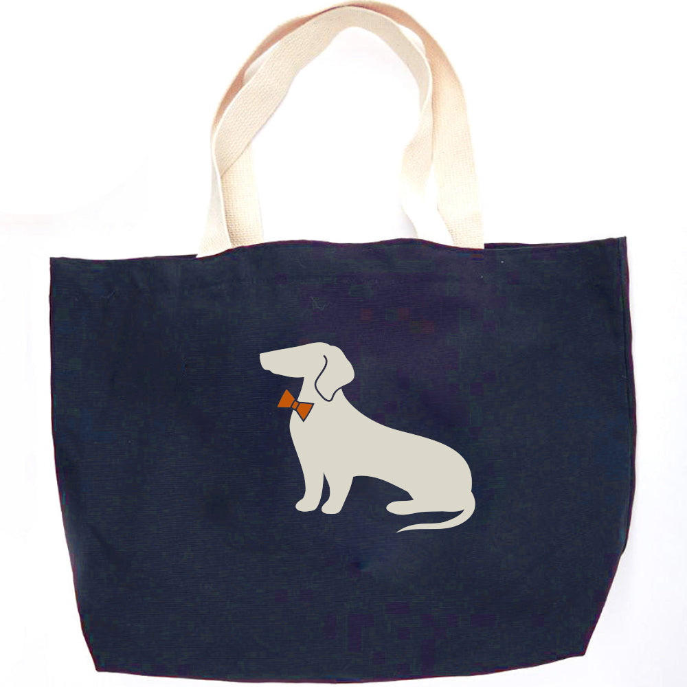 Navy Daschund Tote Bag - Made In USA