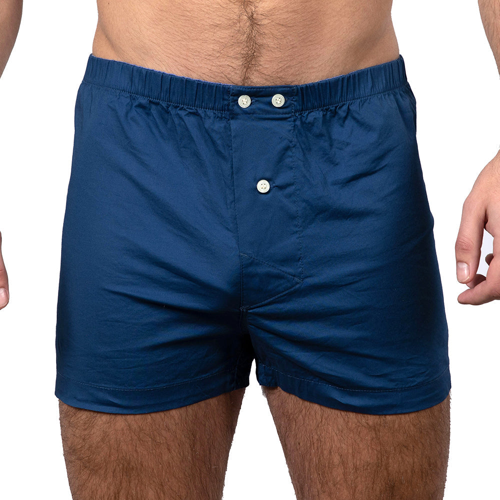 PREORDER - "STEELE" - Solid True Blue Boxer Short - Made In USA (One Piece Size M Available)