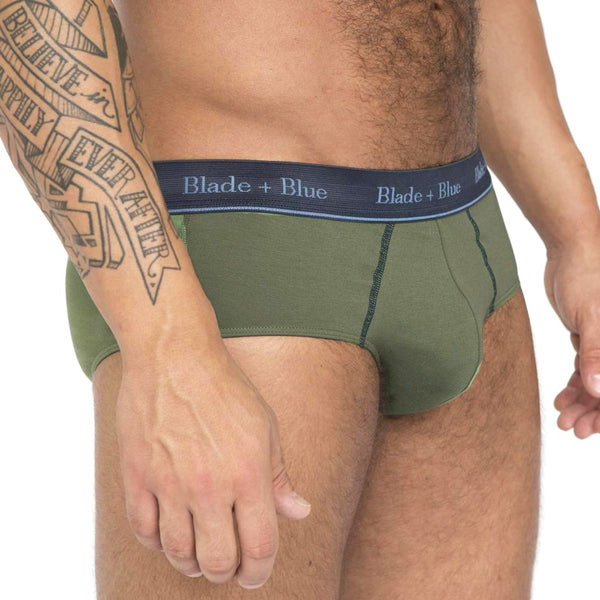 Mens Olive Green Brief Underwear Made in USA – Blade + Blue