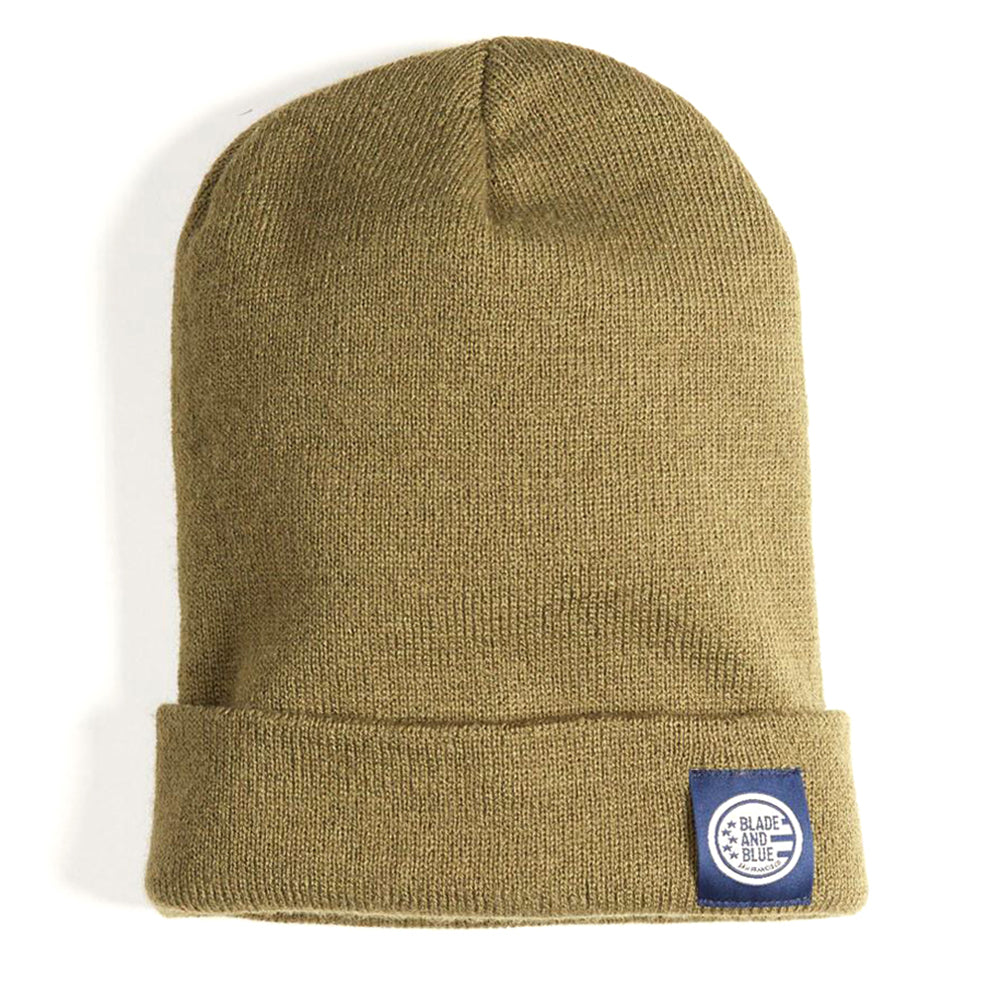 Olive Green Knitted Watch Cap - Made In USA