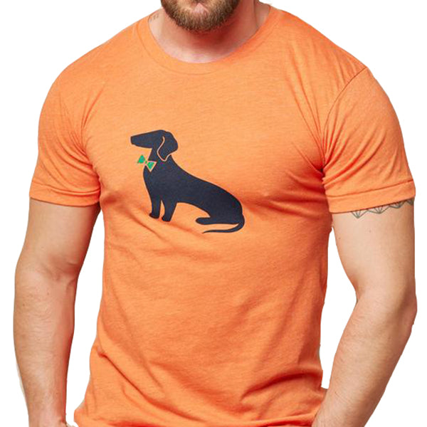 Orange Heather Classic Seated Dachshund Tee