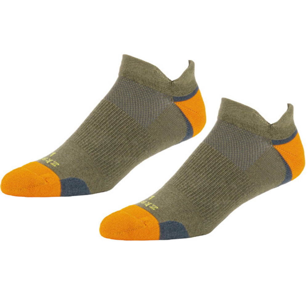 Cushioned Performance No Show Ped Sock in Spruce -  Made In USA by Zkano