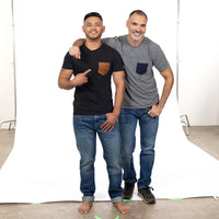 70% OFF AFTER CODE NEWFALL: Grey Heather Tri-Blend with Denim Pocket Tee - Made In USA