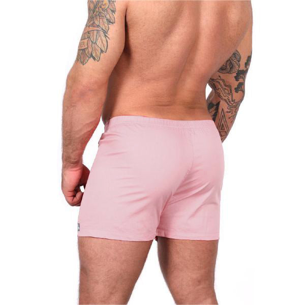 &quot;KYLE&quot; - Solid Pink Slim-Cut Boxer Short - Made In USA