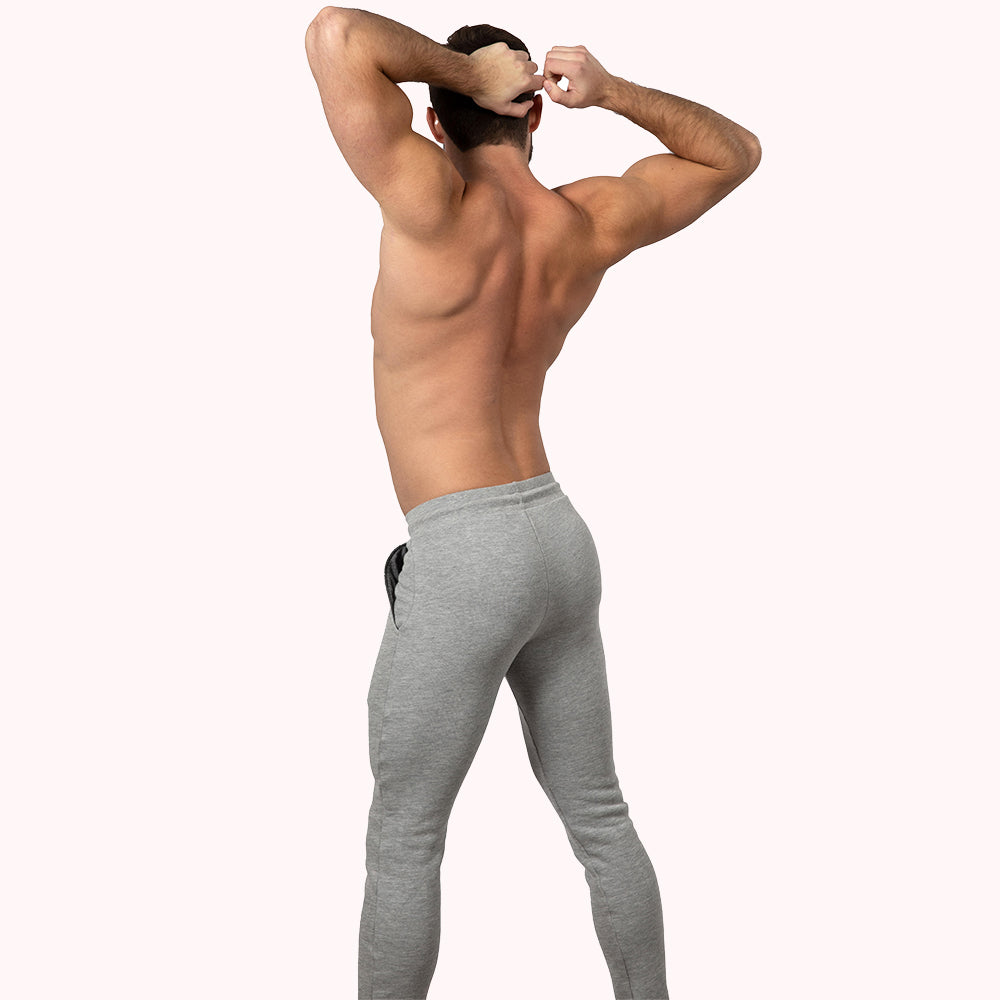 Grey Heather "Hugger" Jogger Sweatpants - Made in USA