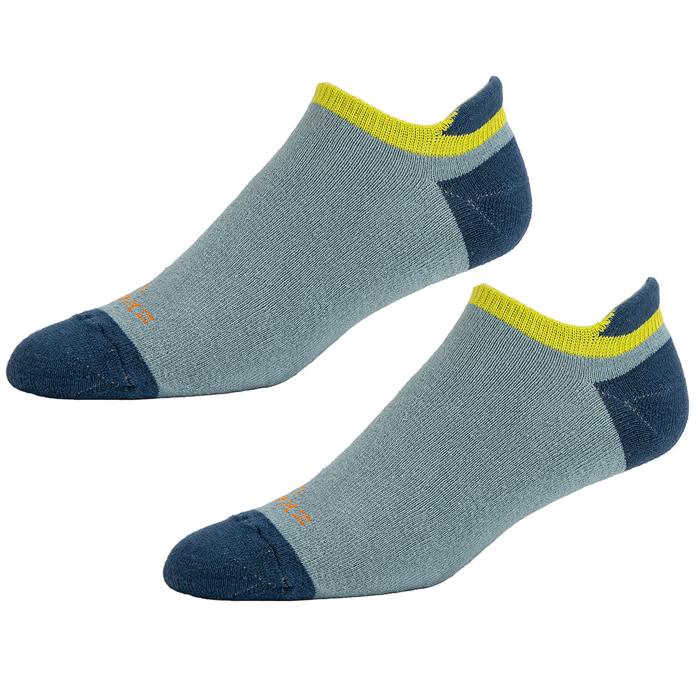 Slate Blue, Navy & Lime No-Show Ped Socks