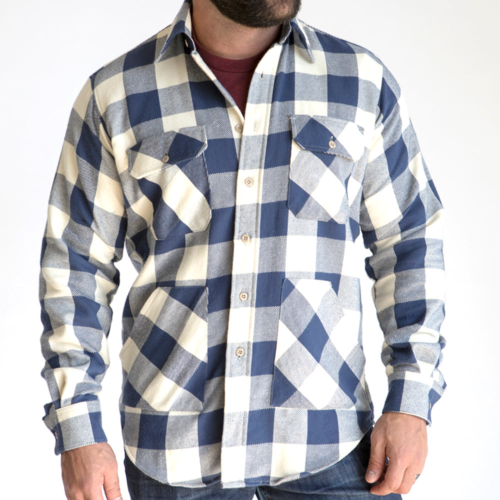 Blue & White Buffalo Check Shirt Jacket