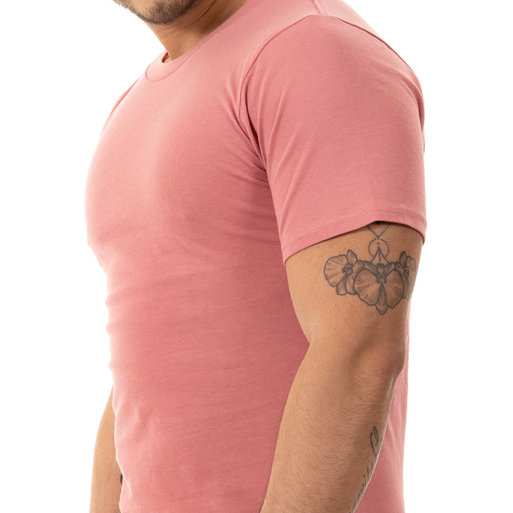 40% OFF AFTER CODE NEW FALL: Pink Rose Cotton Classic Short Sleeve Tee - Made In USA