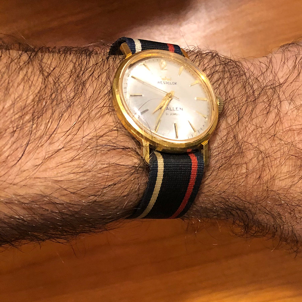 Vintage Westclox Automatic Watch With Stripe Band