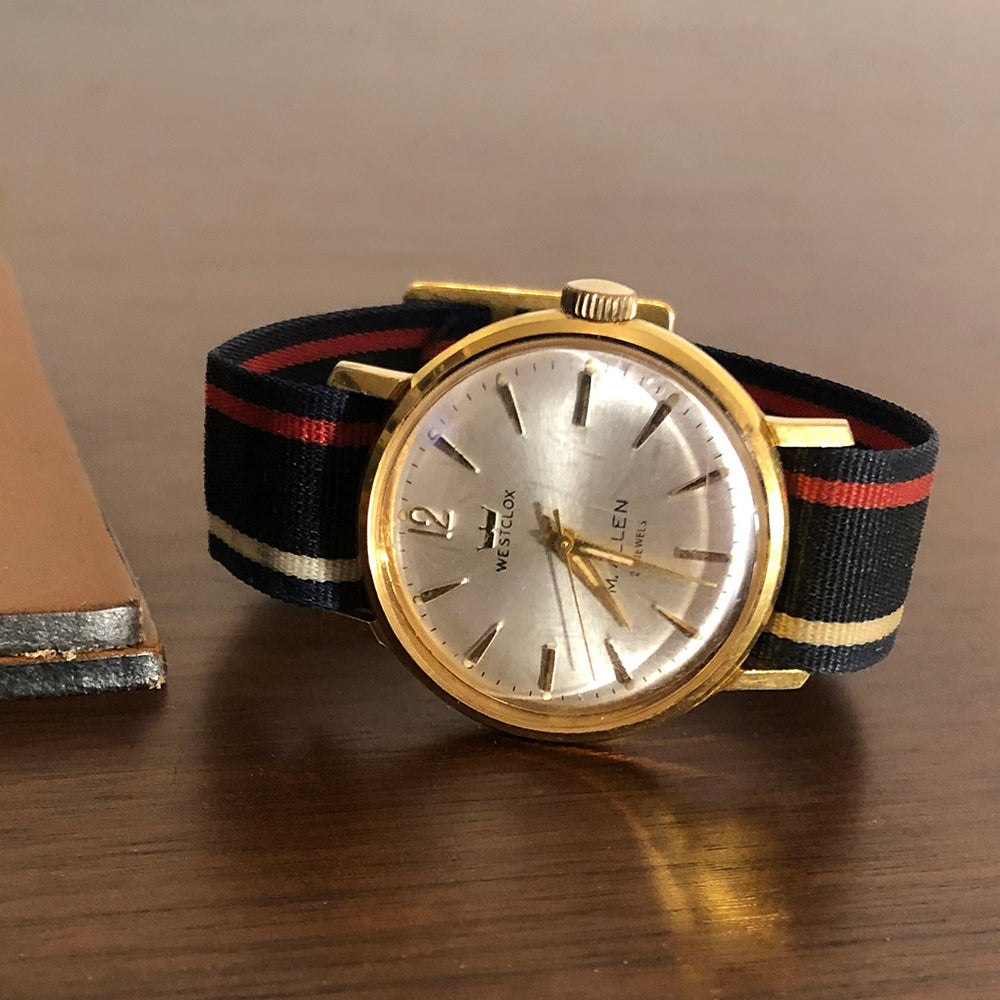 Vintage Westclox Automatic Watch With Stripe Band