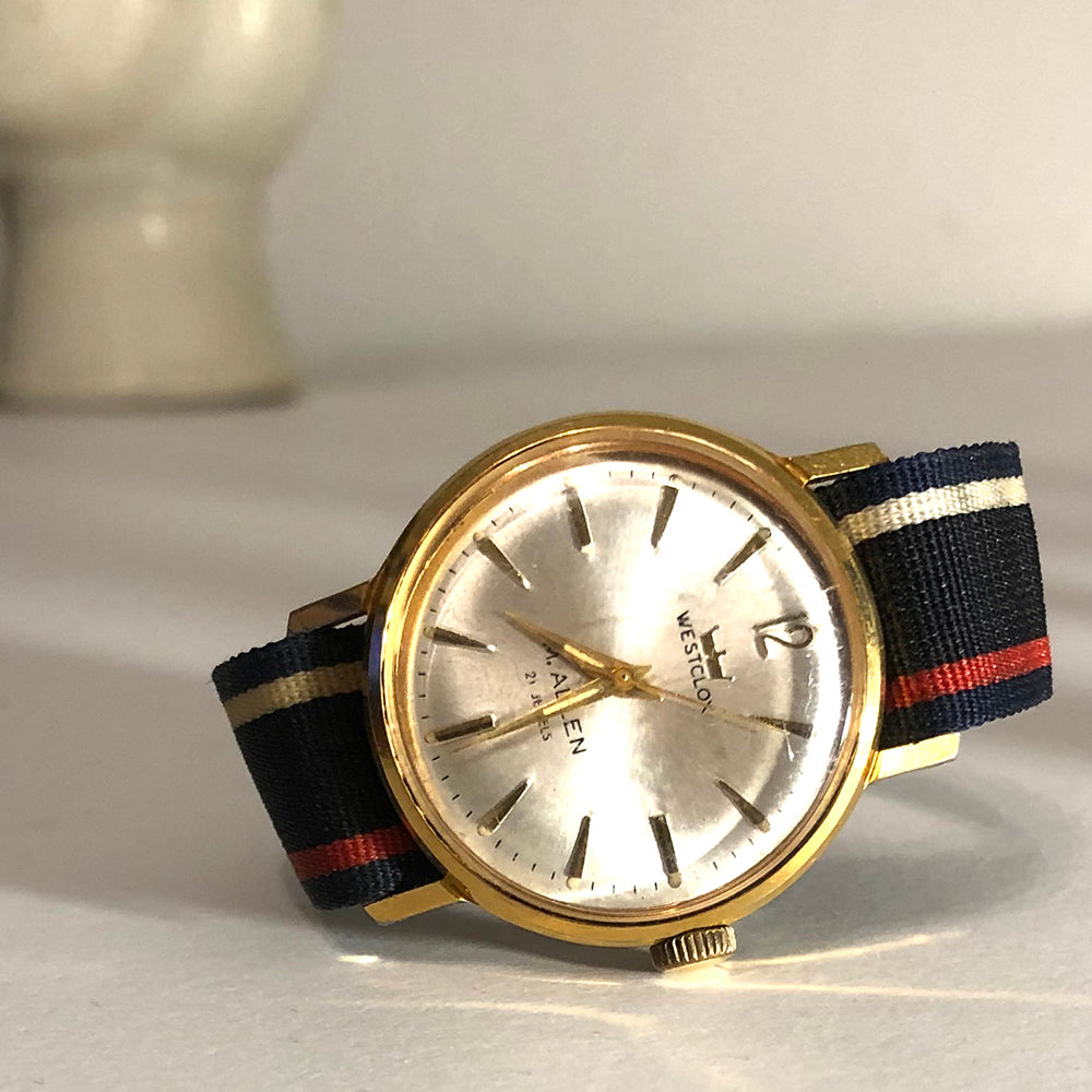 Vintage Westclox Automatic Watch With Stripe Band
