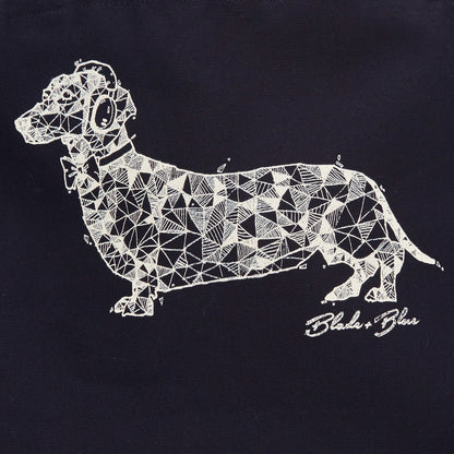 Illustrated Dachshund Tote Bag in Navy - Made In USA