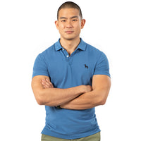 Air Force Blue Cotton Pique Polo