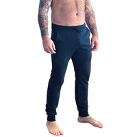 Organic Cotton Solid Navy Blue Jogger Sweatpants - Made in USA