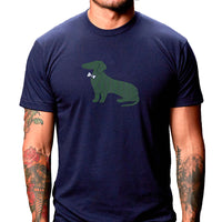Navy Blue Classic Seated Dachshund Tee