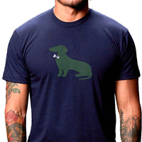 Navy Blue Classic Seated Dachshund Tee