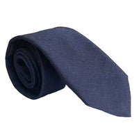 Solid Dark Blue Cotton Denim Tie - Made In USA